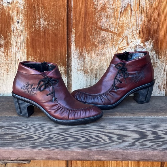 Rieker Shoes - REIKER bordeux wine Victorian style booties |36